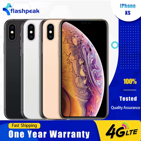 Original Apple iPhone XS 4G LTE Mobile Phone Face ID NFC 5.8" 4GB RAM 64GB/256/512GB ROM 12MP+7MP A1
