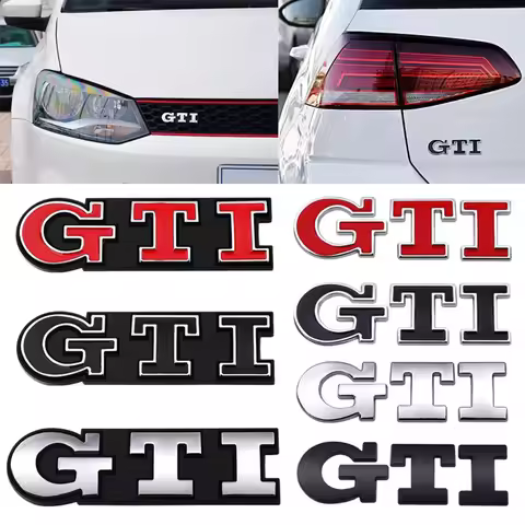 3D Metal Car Trunk Sticker Grill Logo GTI Emblem Badge For Volkswagen Polo Golf 4 5 6 7 8 Mk4 Mk5 MK