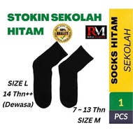 STOCKING SEKOLAH HITAM BLACK SOCK SCHOOL COTTON STOKING HITAM SEKOLAH STOKIN SEPASANG SOCKS HITAM