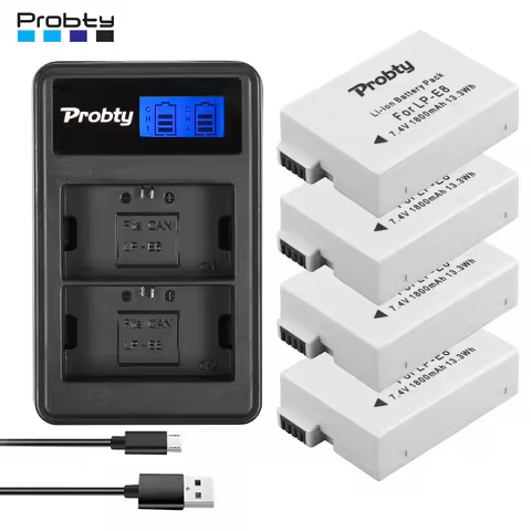 1800mAh LP-E8 LPE8 LP E8 Battery Batterie AKKU + LCD Dual Charger for Canon EOS 550D 600D 650D 700D 