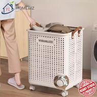 Bakul Lipat Besar Pelbagai Guna Kalis Air Dengan Roda – Foldable Waterproof Storage Basket For Cloth