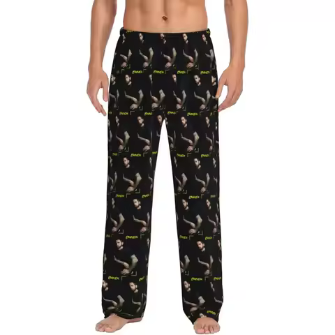 Custom Eminem American Pop Music Hip Hop Rapper Pajama Pants Men Sleepwear Sleep Lounge Bottoms with