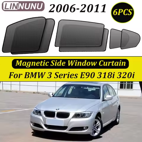 LINNUNU For BMW 3 Series E90 318i 320i 2006-2011 magnetic Car sunshade window curtain mesh Block sun