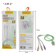 FAST CHARGING 3 IN 1 SUPER CHARGE CABLE (3PCS)