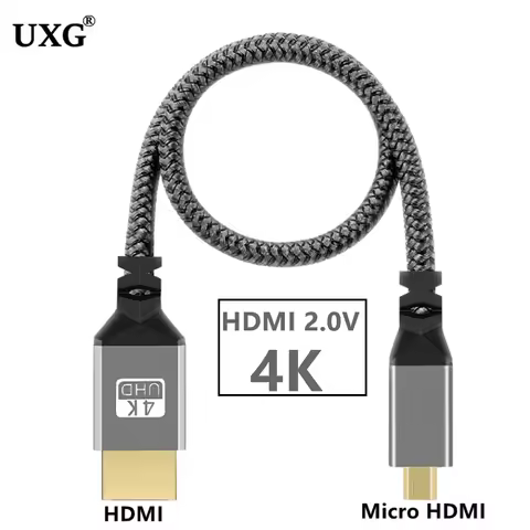 10m 5m 3m 1m 0.3m Micro HDMI To HDTV HDMI-Compatible 4K 8K Cable Cord For GoPro Raspberry Pi 4 Retro