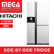 HITACHI R-MX700PMS0 569L SIDE-BY-SIDE FRIDGE (2 TICKS) + FREE RICE COOKER BY HITACHI