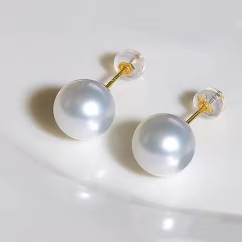 New Arrive Low Price AAAA+6-7mm 7-8mm 8-9mm 9-10mm 11-12mm Natural White Akoya Round Pearl Earrings 