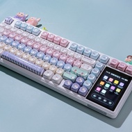 MOA Candy Thai/English Mirror Keycaps Imitation Ceramic Feel PBT Material Cute Keyboard Caps DYE-SUB