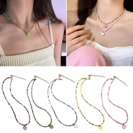 Well Candy-Colored Love- Beaded Necklace Bohemian Acrylic Necklace Handmade Bohemian Bead Necklace C