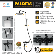 PALOMA FCP 9308 Shower Tiang Set Column Mandi Keran Kran Panas Dingin Brass Kuningan Black Hitam