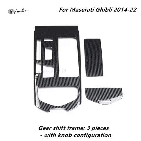 For Maserati Ghibli 2014-2022 Car Accessories Console Gear Panel Cover Trim Stickers ABS Carbon Fibe