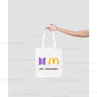 TAS TOTE BAG BAHAN KANVAS MOTIF BTS X McDONALDS COLLABORATION MERCH / COLAB BTS x McD /BOYBAND KOREA