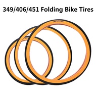 MEROCA 20 Inch Folding Bike Tire Tan Wall Skinny Slick Tire 349 406 451 Compatible with Dahon