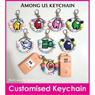 Among Us / Customised Cartoon Ring Name Keychain / Bag Tag / Christmas Gift Ideas / Present / Birthday Goodie Bag
