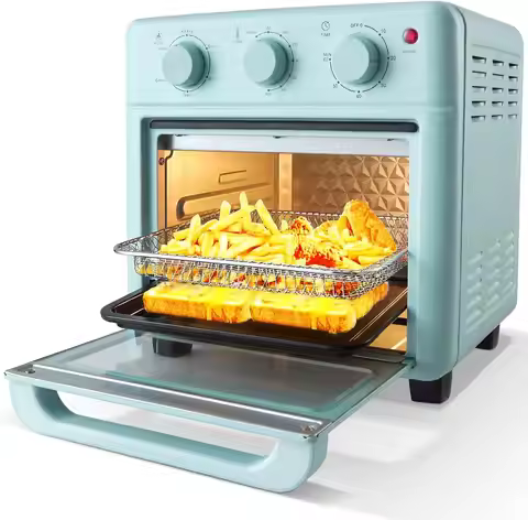 Retro Air Fryer Toaster Oven Combo, 16QT Capacity, 8-in-1 Functions for Baking, Toasting, and Frying