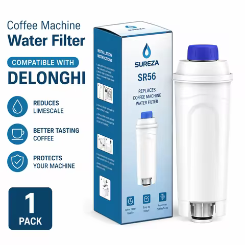 Coffee Machine Water Filter for DeLonghi - Fits EC800, ECAM, ETAM, ESAM, BCO400 Series, Replaces DLS