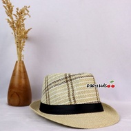 Black Ribbon Striped Mat Fedora Hat F29 premium Fedora Hat/ Imported Hat/