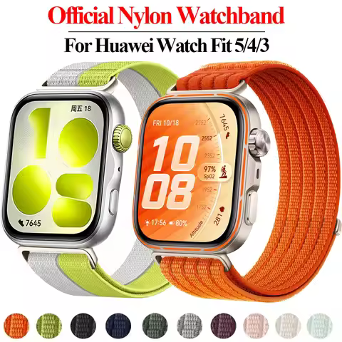 Official 1:1 Nylon Loop Strap For Huawei Watch Fit 5 Pro 4 Pro Sports Bracelet Belt For Huawei Watch
