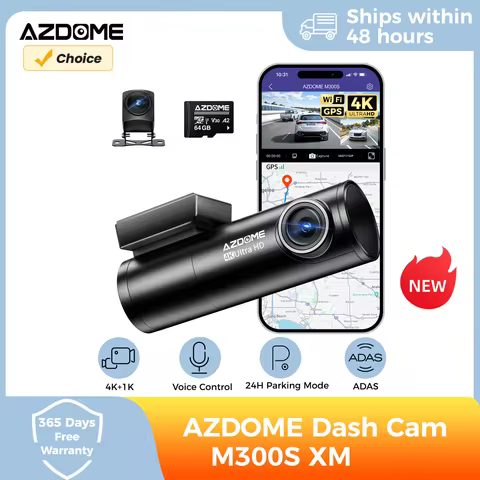 AZDOME Dash Cam 4K M300S Smart Voice Control 24H Parking Guard Super Night Vision Dash Car Camera AD