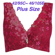 (42/95C~ 46/105E) PLUS SIZE Women Bra 6 Colors Ultra-thin Breathable Wireless Gathered Full Cup Lace