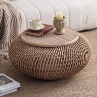B & B Round Restaurant Hotel Living Room New Style Small Table Japanese Rattan Coffee Table Minimali