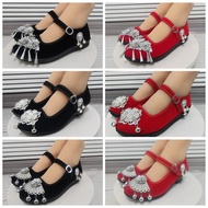 Min Ethnic Dance Shoes Miaojiang Catwalk Singer Shoelace Heel Cloth Shoes Yaodong Ethnic Miao Ethnic