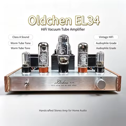 Oldchen El34 10W*2 EL34-B Vacuum Tube Amplifier Class A Hifi Sound Amplifier High Power 10w Home The
