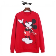 เสื้อวอร์มกันหนาว  สีแดง ทรง oversize งาน DISNEY 🖤สกรีนลาย MICKEY &amp;Minnie mouse (TS143)