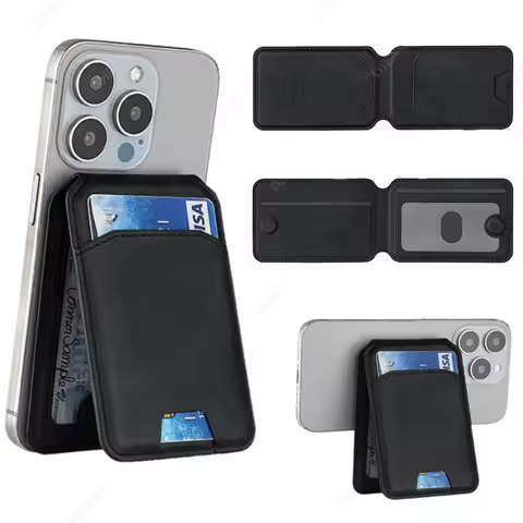 Magnetic Card Wallet Stand Magsafe Credit Card Holder Pu Leather Cell Phone Case Card Pocket Cardhol