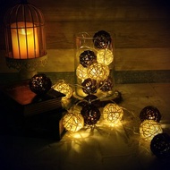 創意燈飾 籐球燈串 電池款 卡布奇諾 長度2M LED氣氛燈 聖誕節