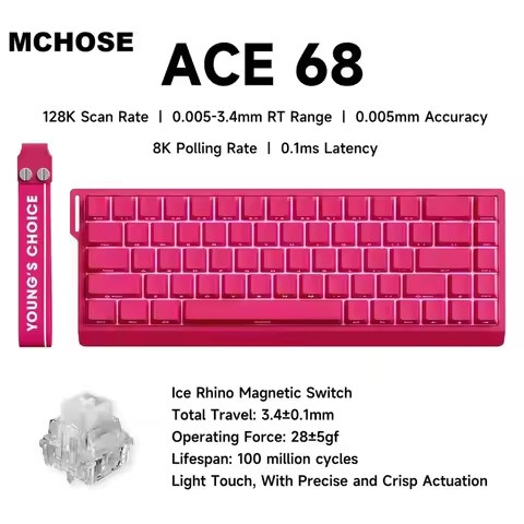 MCHOSE Ace68 Ace 68 Magnetic Mechanical Keyboard Original 0.1ms Latency RT 0.005mm 8K+128K Customize