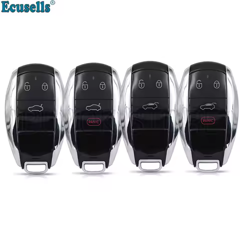 Ecusells 3/4 Buttons Brand New Smart Remote Key Case Shell Fob for Bentley Bentayga 2017-2021 FCC 2A