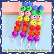 [1/10Pcs] 7 Colors Stackable Pencil Emoji Pensel Kanak-Kanak Hadiah Borong Doorgift 叠叠笔