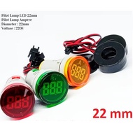 MERAH LED Pilot Lamp with Digital Indicator Ampere Meter - Red
