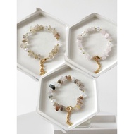 Rosepetal Stone Bracelet/ Pebble Stone Bracelet/ Natural Stone Bracelet/ Women's Stone Bracelet/ Bro
