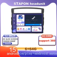 STAPON 13inch 6+64G for mitsubishi pajero 2006-2011 Android15 1920x1200p 2k screen carplay android a