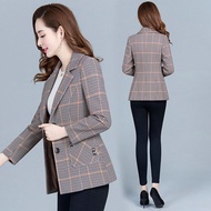 New Trendy Autumn Korean Style Women's Casual Short Small Plaid Suit Blazer Women's Spring and Autumn Top Women's Clothi