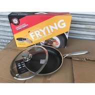 双面蜂窝304不锈钢平底锅煎锅28cm /30cm