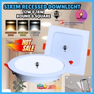[SIRIM APPROVE]  LED Recess Downlight 4INCH/6INCH 12W/18W  Round / Square Lampu Siling Ceiling Light
