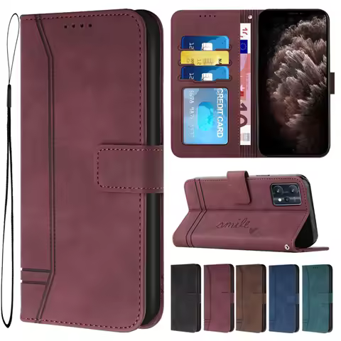 Wallet With Hand Strap Leather Card Case For Realme 10 10 Pro 5G 9 4G 8 Pro 7 C30 C31 C35 OPPO Find 