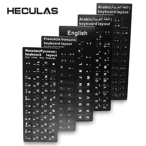 Russian French English Arabic Spanish Portuguese Hebrew Keyboard Stickers Letter Alphabet Layout Sti