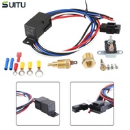 SUITU ชุดรีเลย์พัดลมทำความเย็น DC 12V 24V พร้อมสวิตช์ควบคุมอุณหภูมิที่แม่นยำ