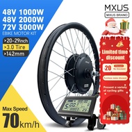 MXUS Brand Electric Bike Conversion Kit 20-29Inch 700C 48V 1000W 72V 3000W 3.0Tyre Brushless Hub Mot