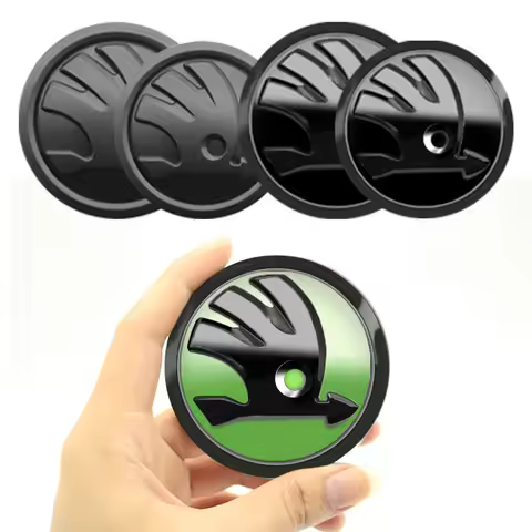 Skoda Car Logo Badge Hood Front Grille & Rear Trunk Decoration Sticker for Fabia 1/2 Octavia A7 RS S