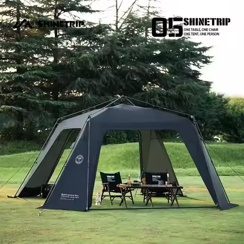Shinetrip Waterproof Tent Tent Beach Family Black/Green Sunshade Camping Party Sunburn Protection On