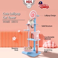 HDS Cute Lollipop Cat Tree House Comfortable Premium Cat Tower Scratch Hammock Cat Bed Cat House