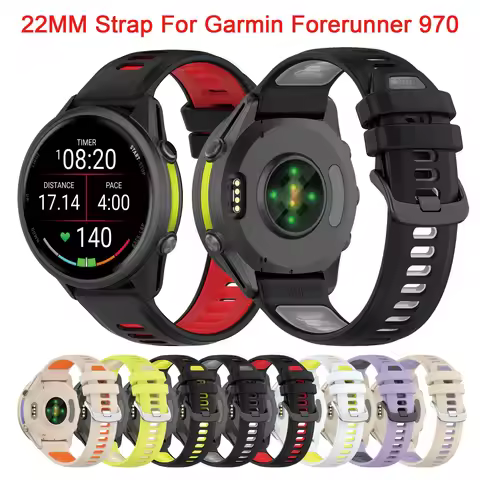 22mm Silicone Strap For Garmin Forerunner 970/965/955/745 Bracelet Belt Smart Watch Band Forerunner 