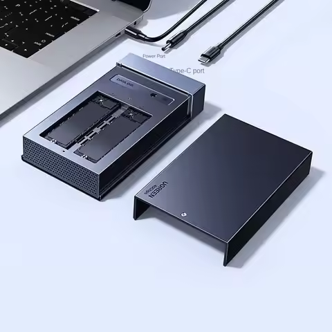 UGREEN M.2 NVMe Multi-Bay SSD Enclosure, Thunderbolt 3/4 Compatible, Dual-Bay Soft RAID Supported Di