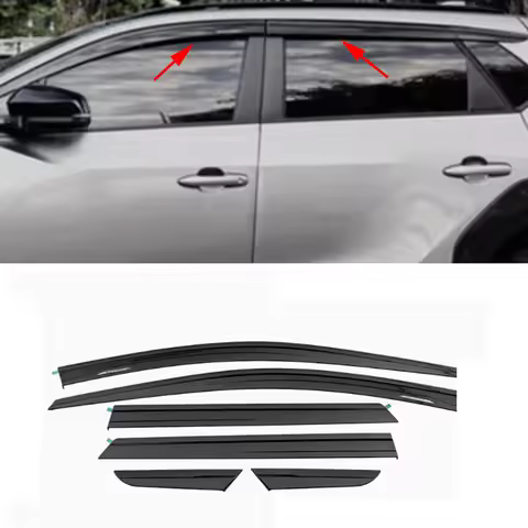 car accessories For Toyota bZ4X 2023 2024 2025 black Window Visor Vent Shades Sun Rain 6PCS