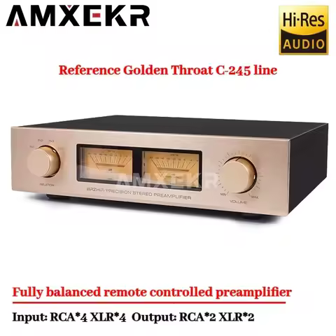 AMXEKR Replica Accuphase C-245 Circuit Full Balanced HiFi Fever Preamplifier with Remote Control VU 